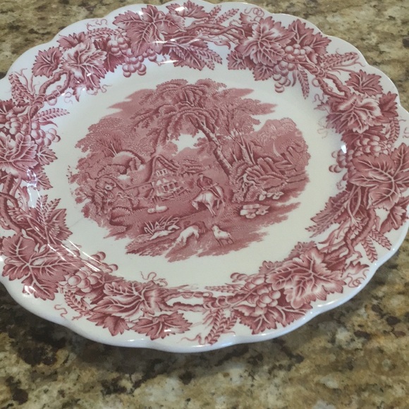 Booth’s British Scenery Vintage Plate A8024 Pink Vines Sheep & English Cottage - Picture 5 of 10